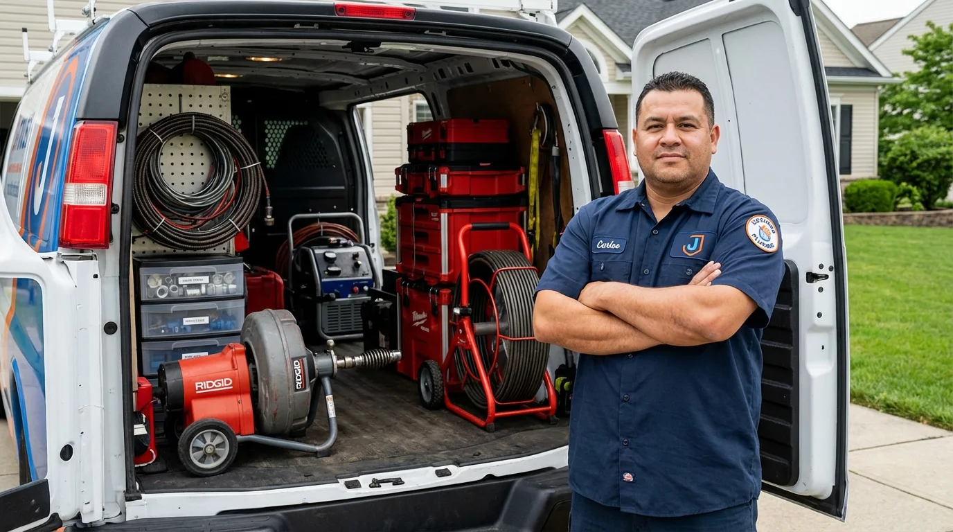 Professional drain cleaning equipment and Johns Plumbing LLC plumber in Frisco