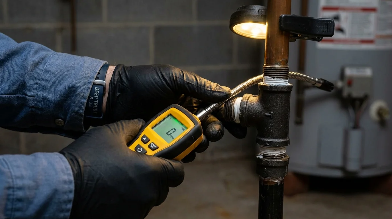 Gas leak detection with electronic sniffer by Johns Plumbing LLC in Frisco